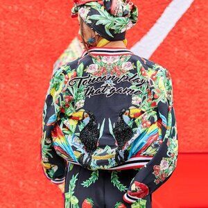 Camilla Toucan Play  Reversible 2 Way‎ Bomber Jacket Embroidered Size Small
